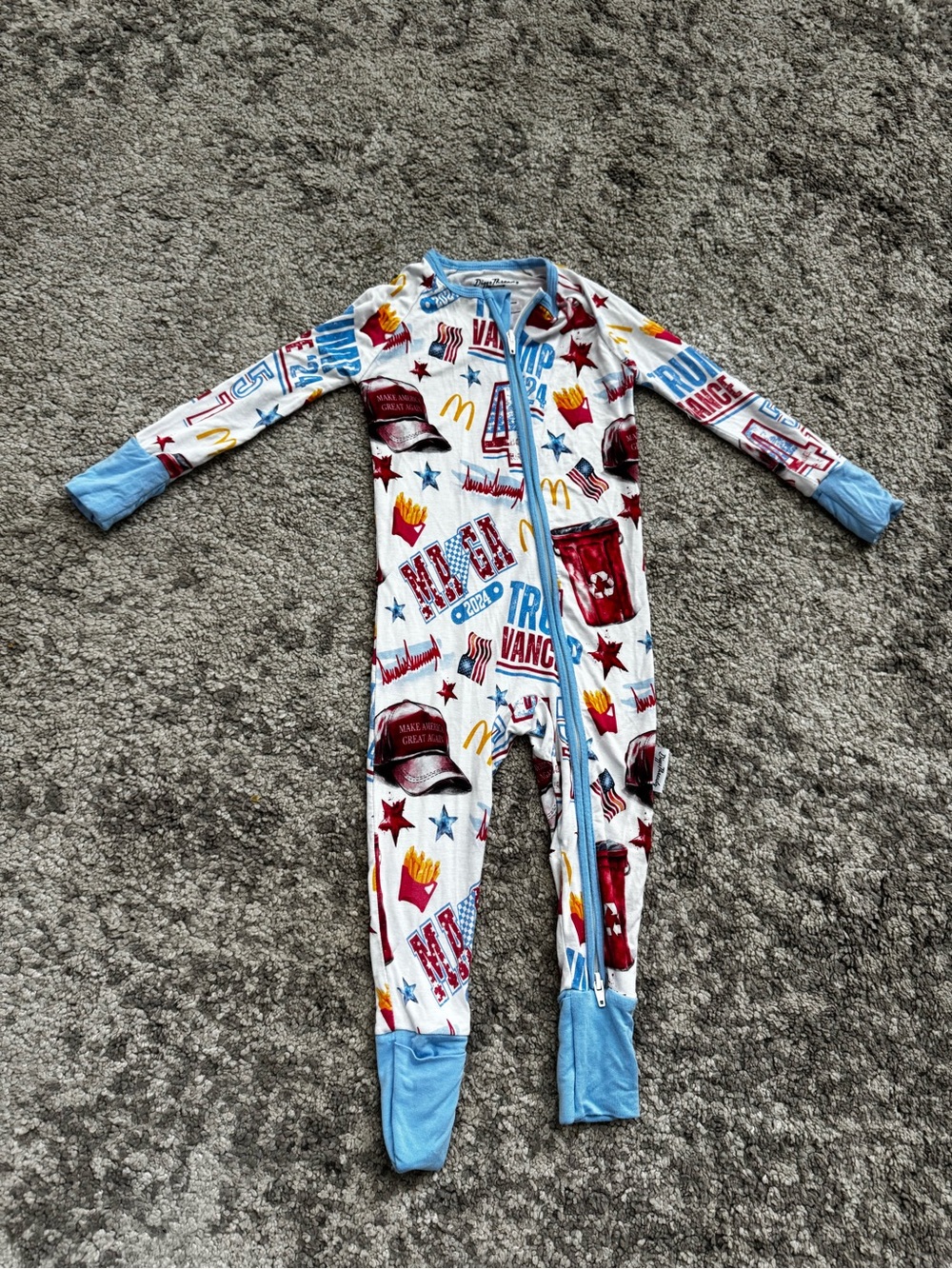 Digga Threads Trump Vance 2024 MAGA Convertible Pajamas 12-18M
